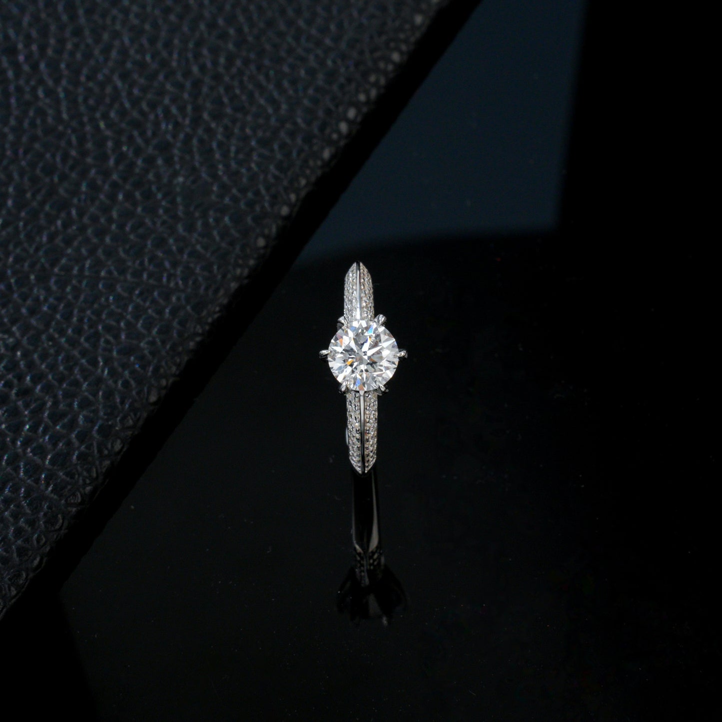 925 Sterling Silver Lab Diamond Six-Prong Engagement Ring, Premium - Photo 2