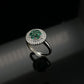 S925 Silver Cluster Emerald Flower Ring, Diamond, Vintage - Photo 4