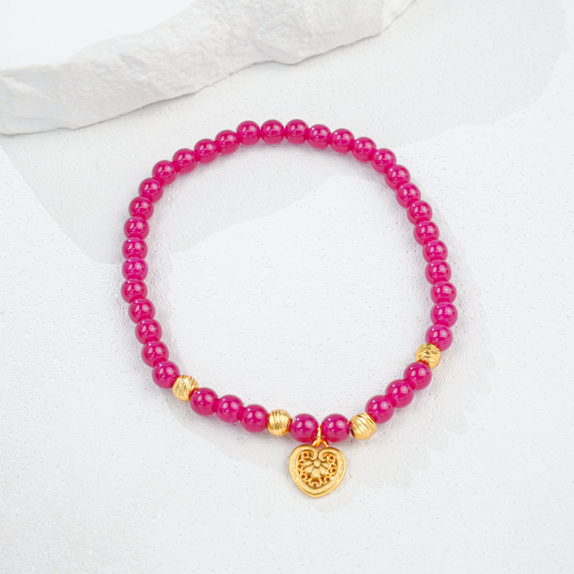 S925 Sterling Silver Lab Ruby Bracelet for Women, Trendy Ethnic Versatile - Photo 4