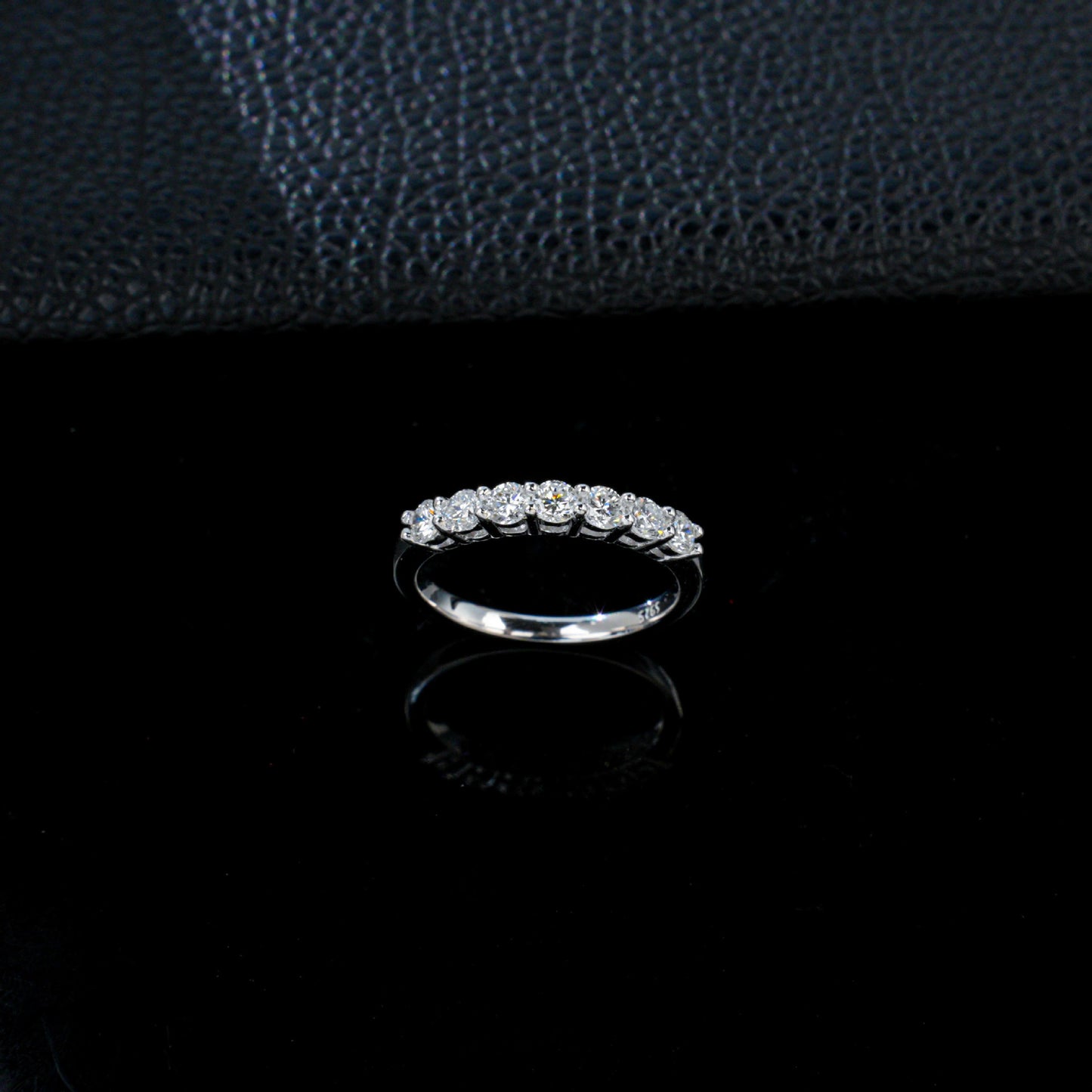 S925 Silver Pave Multi-Stone Slim Ring, Simple Band Ring - Photo 2