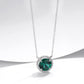 S925 Silver Lab Emerald Necklace Round Premium - Photo 2