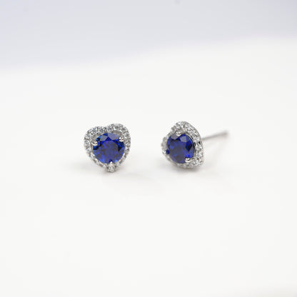 Lab Sapphire Earrings 925 Sterling Silver Heart Shape, Live-Selling Hot Style - Photo 6