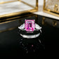 925 Sterling Silver Lab Padparadscha Designer Ring, Minimalist - Photo 4