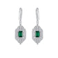 S925 Sterling Silver Vintage Emerald Drop Earrings, Geometric Earrings Premium - Photo 5