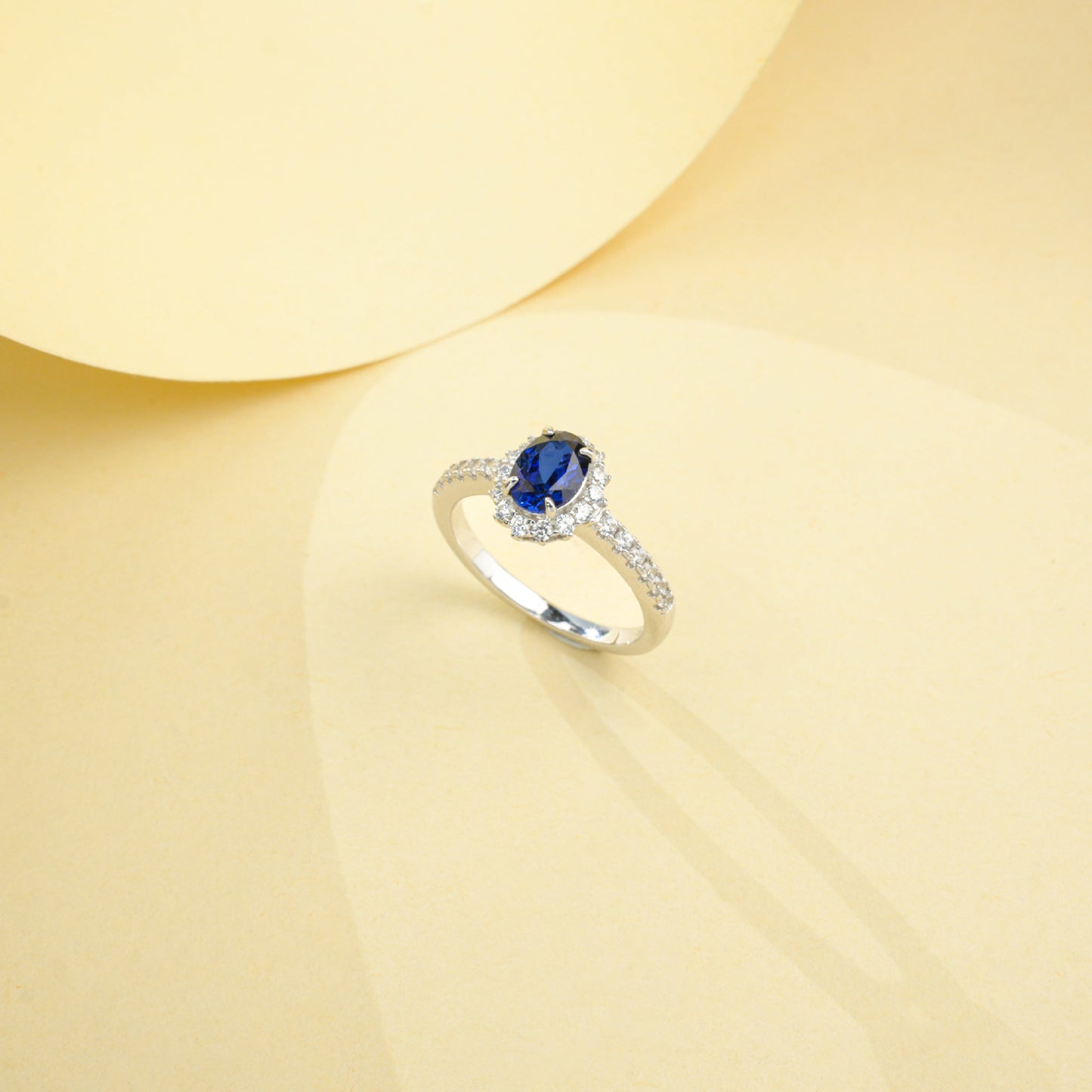 S925 Sterling Silver Lab Sapphire Ring for Women, Minimalist Versatile - Photo 3