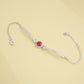 S925 Sterling Silver Lab Ruby Bracelet for Women, Unique Vintage - Photo 2