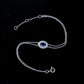 S925 Silver Double-Layer Slim Chain Oval Lab Sapphire Diana Halo Bracelet, Versatile Slim - Photo 4