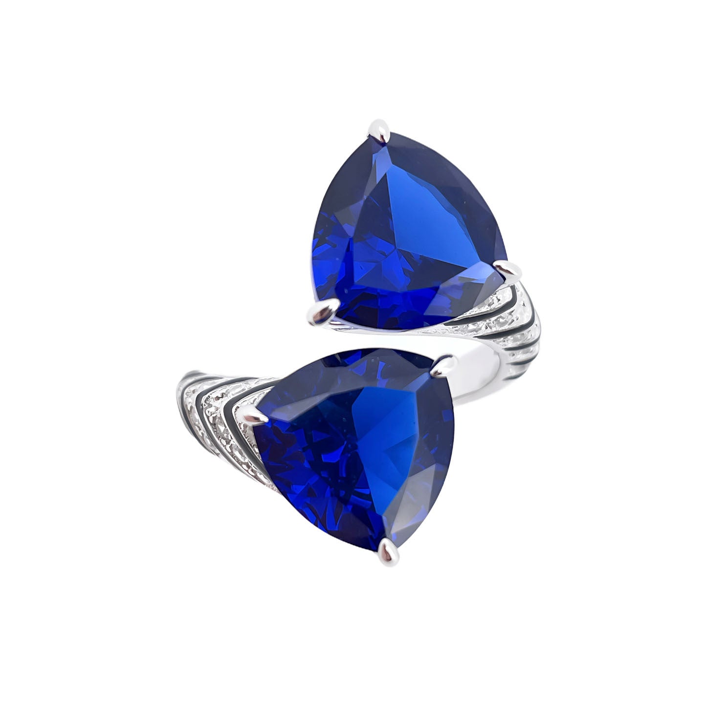 Big Carat Lab Gemstone Ring, Bold Royal Blue - Photo 1