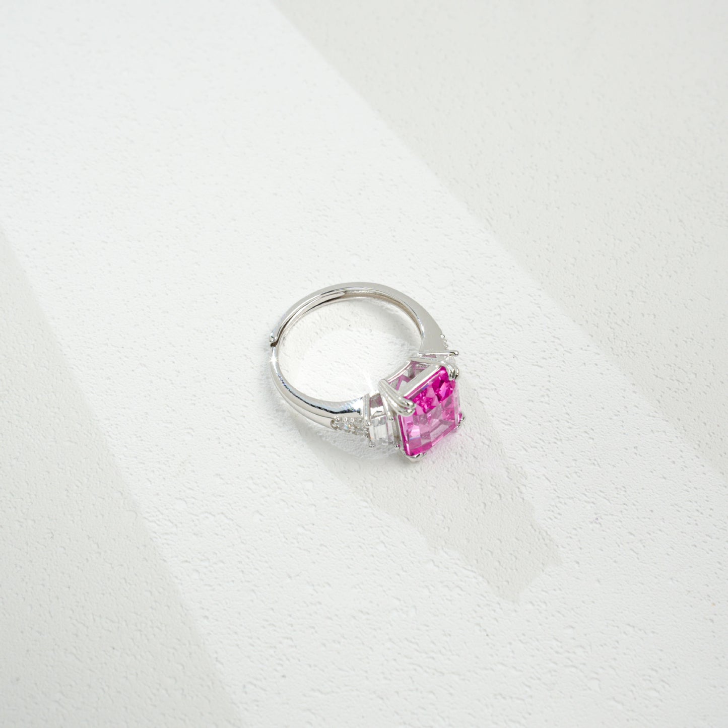 925 Sterling Silver Lab Padparadscha Ring, Engagement Versatile Gift - Photo 2