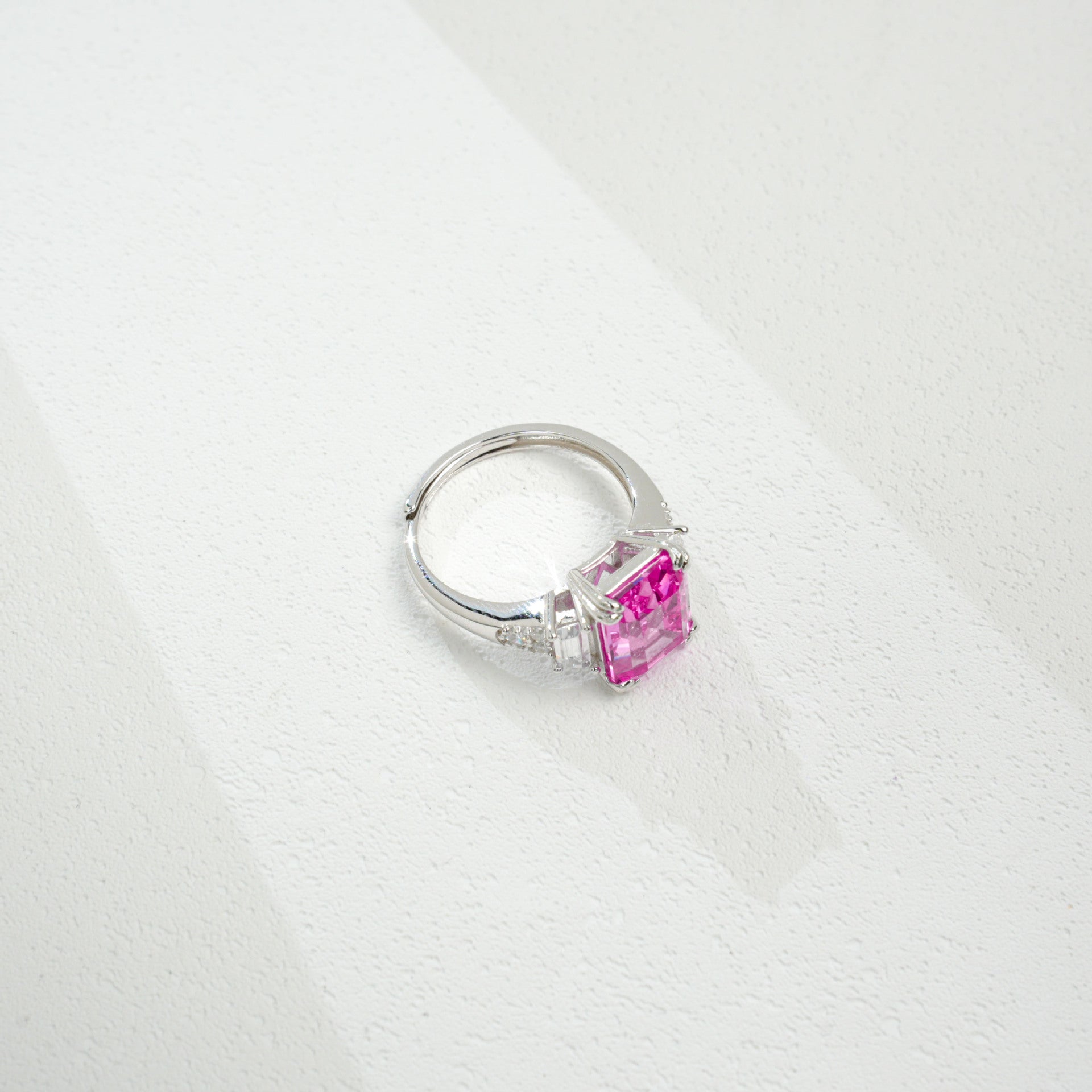 925 Sterling Silver Lab Padparadscha Ring, Engagement Versatile Gift - Photo 2