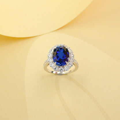 S925 Sterling Silver Lab Sapphire Ring for Women, Versatile Premium Bestie - Photo 4