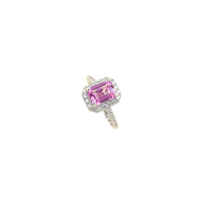 Padparadscha Pink Sapphire Ring 925 Silver, Lab Gemstone Design - Photo 5