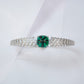 S925 Sterling Silver Lab Emerald Bangle, Premium Gift - Photo 3