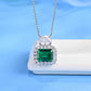 S925 Silver Necklace Emerald Pendant Diamond Chain, Premium Skin-Brightening Chain - Photo 3