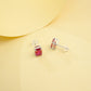 925 Sterling Silver Lab Ruby Earrings, Minimalist Elegant for Women - Photo 4