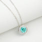 925 Sterling Silver Paraiba Green Garnet Round Pave Choker Necklace, Cool-Tone - Photo 1