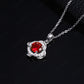 Premium S925 Silver Diamond Lab Ruby Sterling Pendant, Simple Birthday Gift - Photo 3