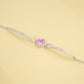 S925 Sterling Silver Lab Padparadscha Bracelet, Minimalist Versatile Bestie - Photo 2