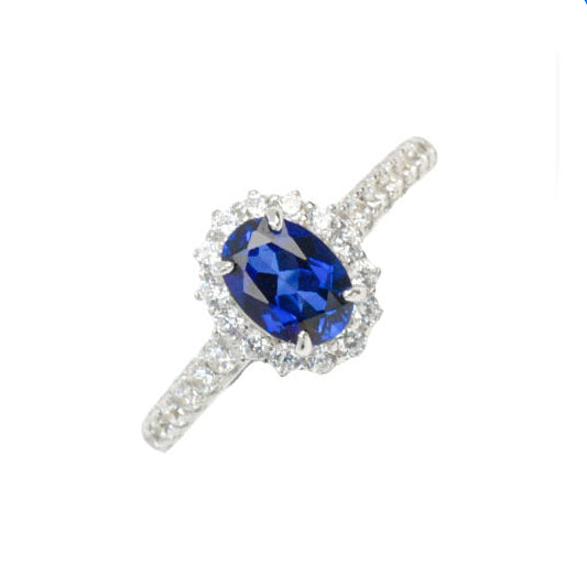 S925 Sterling Silver Lab Sapphire Ring for Women, Minimalist Versatile - Photo 1