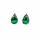 S925 Sterling Silver Lab Emerald Teardrop Earrings, Minimalist - Photo 1