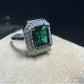 Lab Emerald 925 Silver Ring for Women, Luxurious Premium Vintage - Photo 4