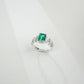 S925 Sterling Silver Lab Emerald Ring, Simple Bold Design - Photo 3