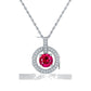 S925 Sterling Silver Lab Ruby Necklace, Design Vintage Round - Photo 4