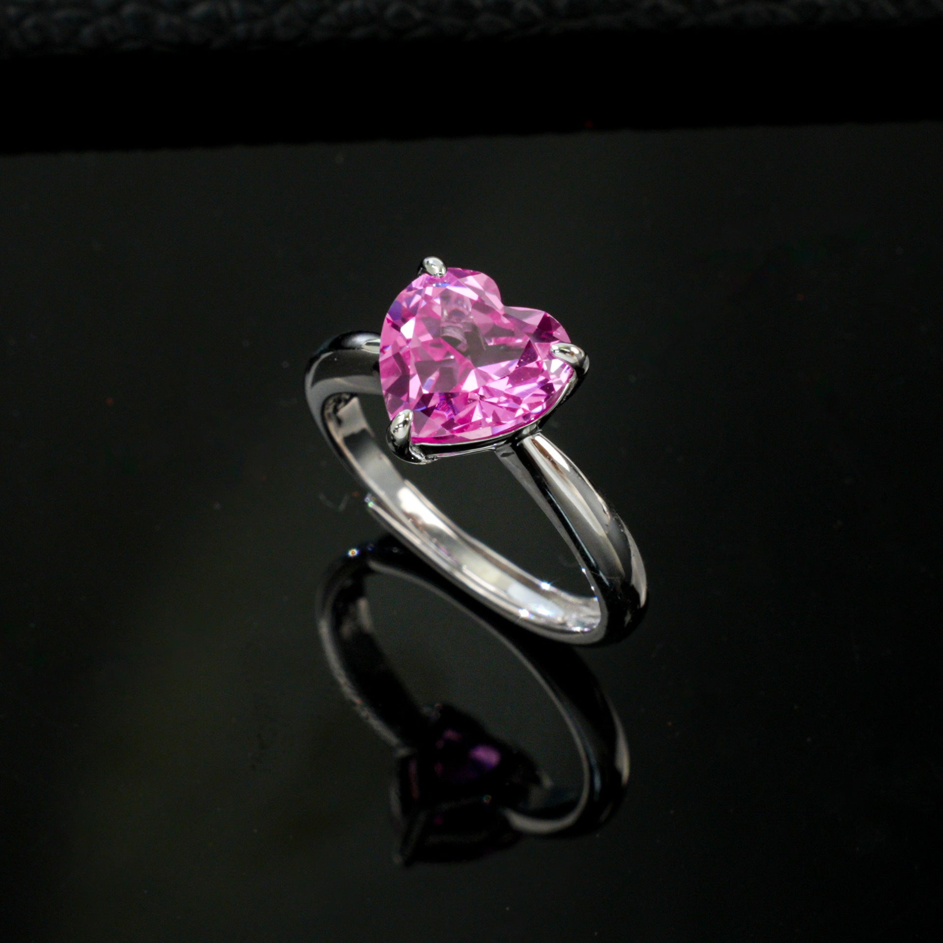 925 Sterling Silver Lab Padparadscha Ring, Versatile Gift - Photo 2
