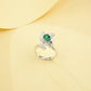 S925 Sterling Silver Lab Emerald Ring for Women, Versatile Vintage - Photo 3