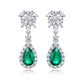 S925 Sterling Silver Lab Emerald Earrings, Elegant Versatile Teardrop - Photo 5