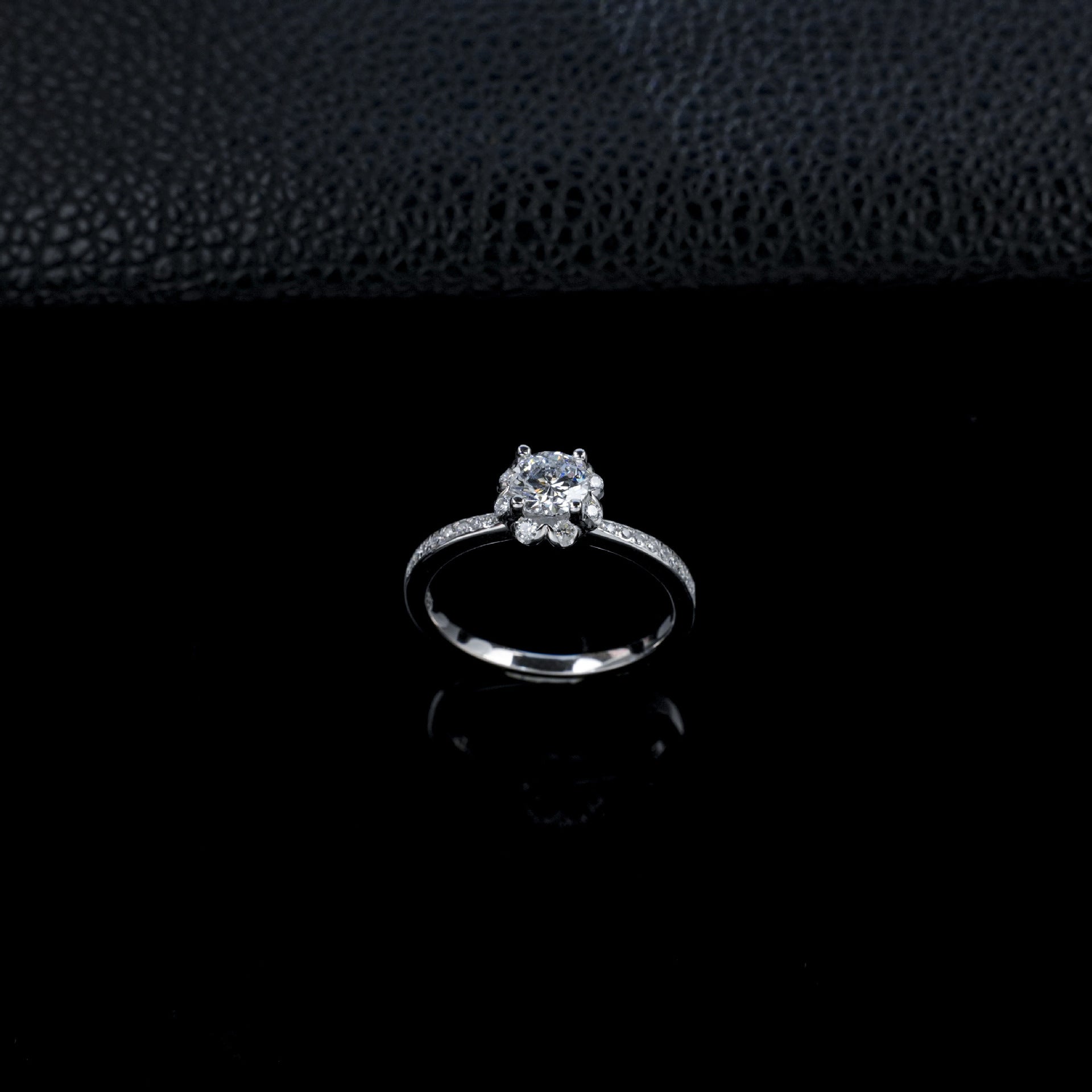 S925 Silver Lab Diamond Ring, Classic Full Diamond - Photo 3