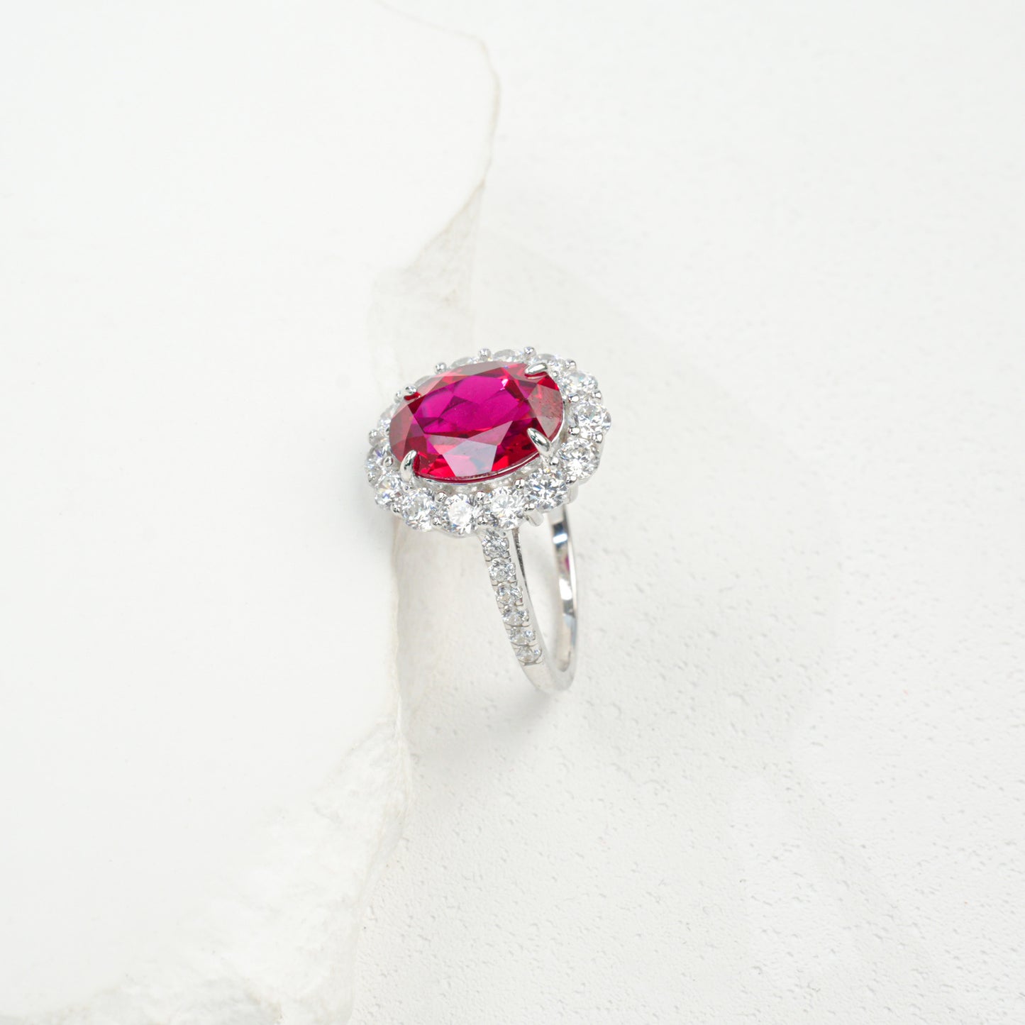 925 Sterling Silver Lab Ruby Ring for Women, Premium Fresh - Photo 5