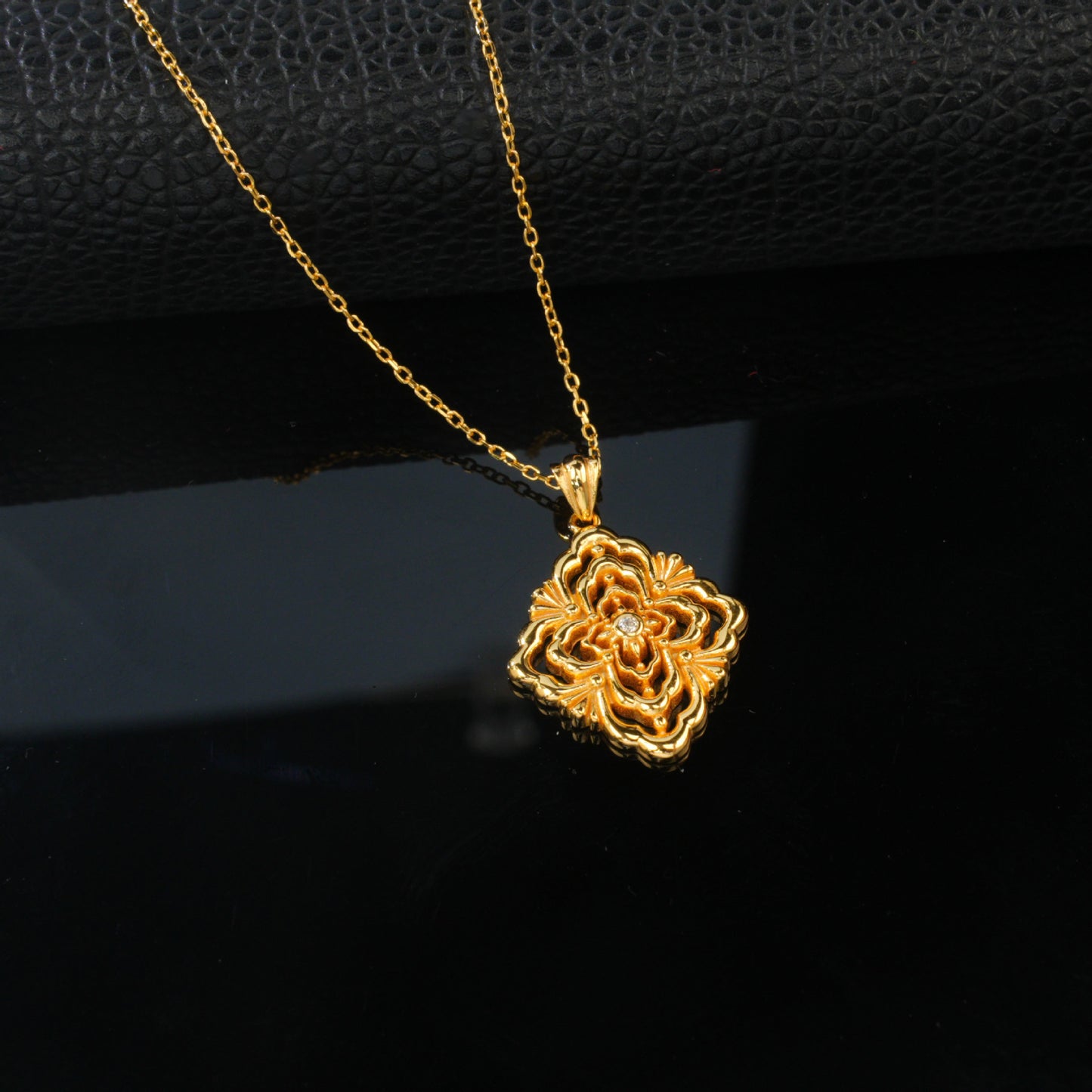 925 Sterling Silver Gold Pendant Choker Necklace, Vintage Gift - Photo 3