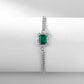 S925 Sterling Silver Lab Emerald Bracelet for Women, Versatile - Photo 2