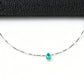 925 Sterling Silver Paraiba Green Garnet Teardrop Snake Chain Choker, Versatile for Women - Photo 1