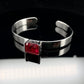 S925 Sterling Silver Lab Ruby Open Bangle for Women, Minimalist Gift - Photo 4
