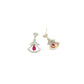 S925 Sterling Silver Lab Ruby Skirt Earrings, Designer for Women - Photo 5