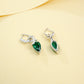 S925 Sterling Silver Lab Emerald Earrings, Versatile Birthday Gift - Photo 4