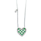 S925 Sterling Silver Lab Emerald Heart Pave Choker Necklace, for Women - Photo 5