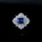 S925 Silver Lab Sapphire Pear Halo Ring, Evening Red Anniversary - Photo 2