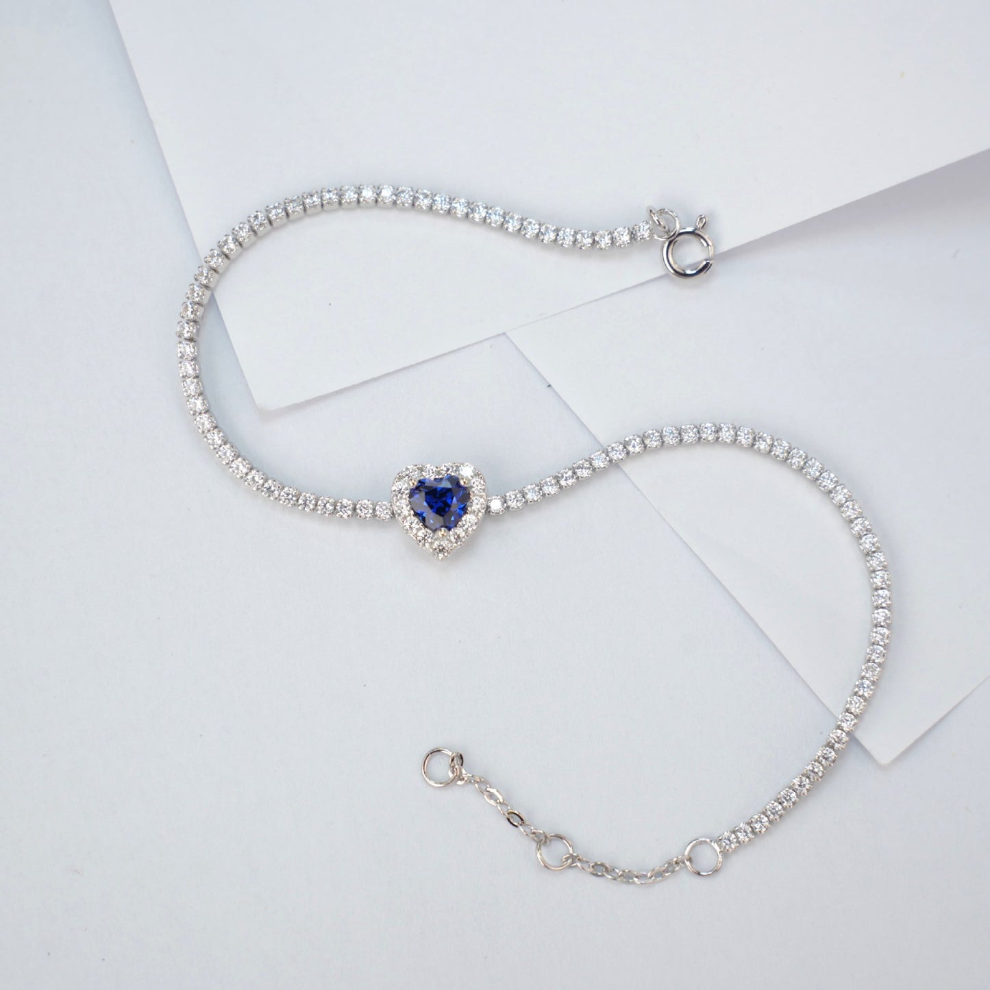 S925 Lab Sapphire Bracelet, Versatile Sterling Silver - Photo 4