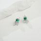 S925 Sterling Silver Lab Emerald Halo Tassel Earrings, Versatile - Photo 3