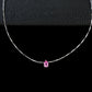 925 Sterling Silver Lab Padparadscha Teardrop Snake Chain Necklace, Premium Versatile - Photo 5