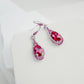 S925 Silver Ruby Colour Teardrop Hollow Drop Earrings, Vintage Premium Gift - Photo 4