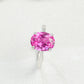 925 Sterling Silver Lab Padparadscha Ring, Minimalist Design Premium - Photo 5