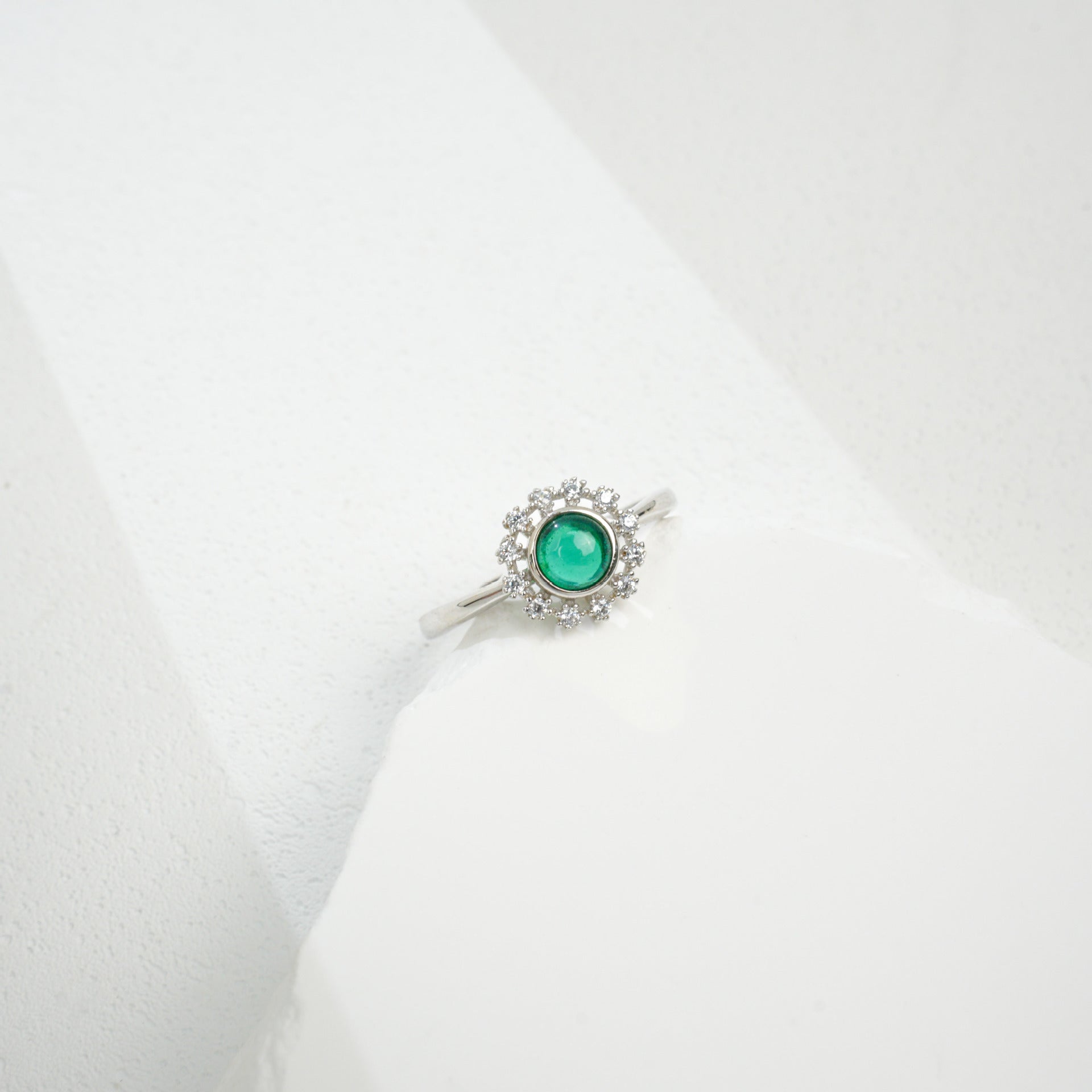 Sterling Silver Lab Emerald Ring, Versatile Design - Photo 4