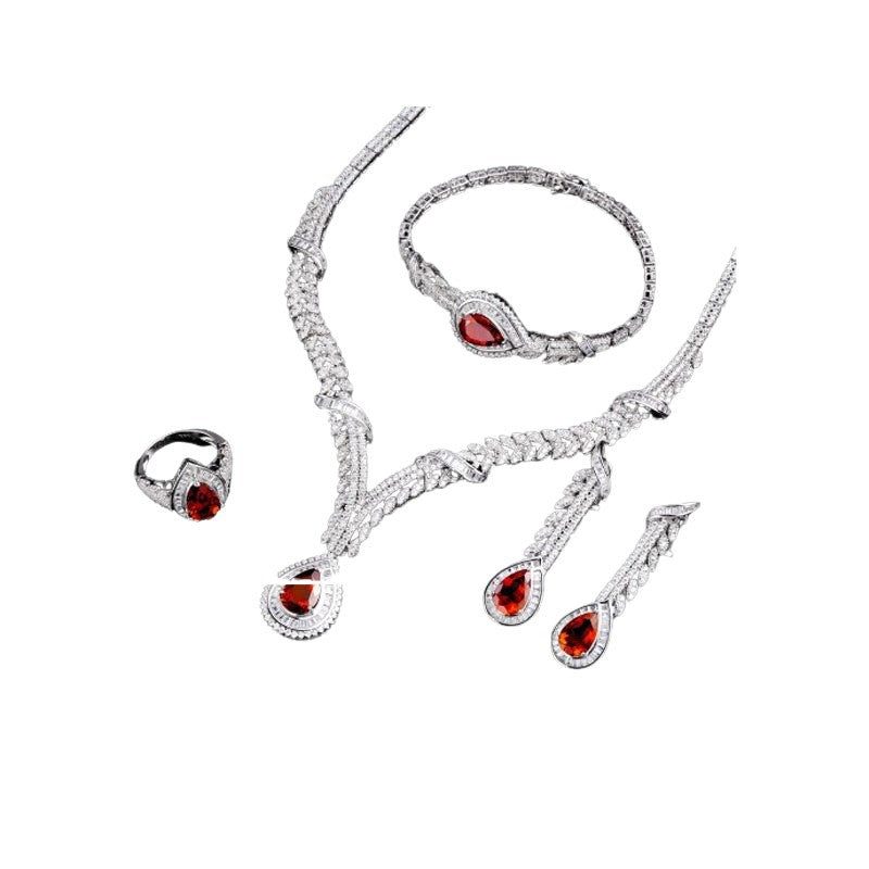 Lab Ruby Set 925 Sterling Silver Keel Stud Earrings, Long Teardrop Vintage - Photo 5