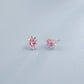 925 Sterling Silver Diana-Style Pink Diamond Sunflower Stud Earrings, Vintage for Women - Photo 4
