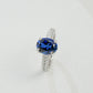 S925 Silver Sapphire Ring Lab coloured Gemstone Cut, Versatile - Photo 2