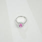 S925 Sterling Silver Lab Pink Diamond Ring, Sparkly Multi-Colour for Women - Photo 3